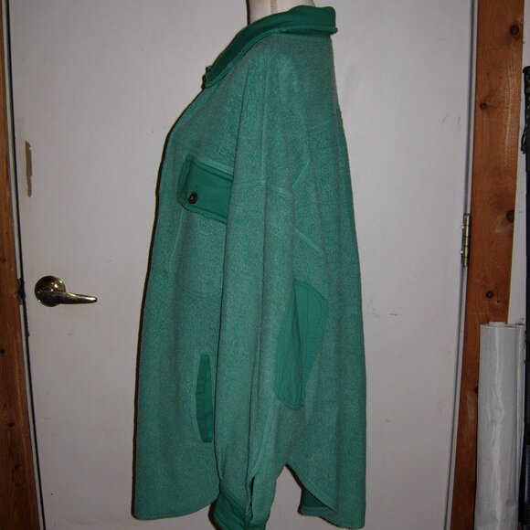 Free People Ruby Jacket Shacket Oversized Fleece Watermelon Rind Green M - Picture 3 of 6